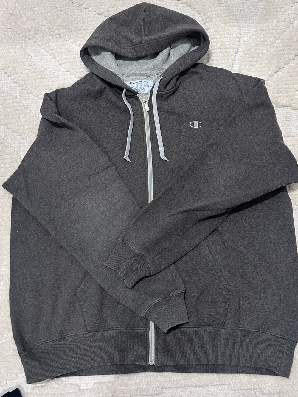 Champion Charcoal Gray Full-Zip Hooded Sweatshirt